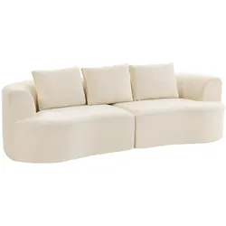 3-SITZER-SOFA Polyester Cremeweiß