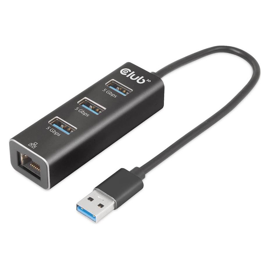 Club 3D Club3D Adapter USB 3.2 Typ A > 3x USB 3.2 Typ A/LAN retail (USB-A, 3 Ports) (CSV-1430A)