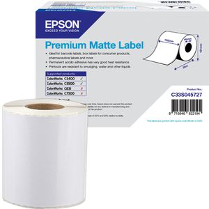 Epson Etiketten Premium Matte Label S045727, 105mm x 35m, Endlos-Etiketten, Papier, matt