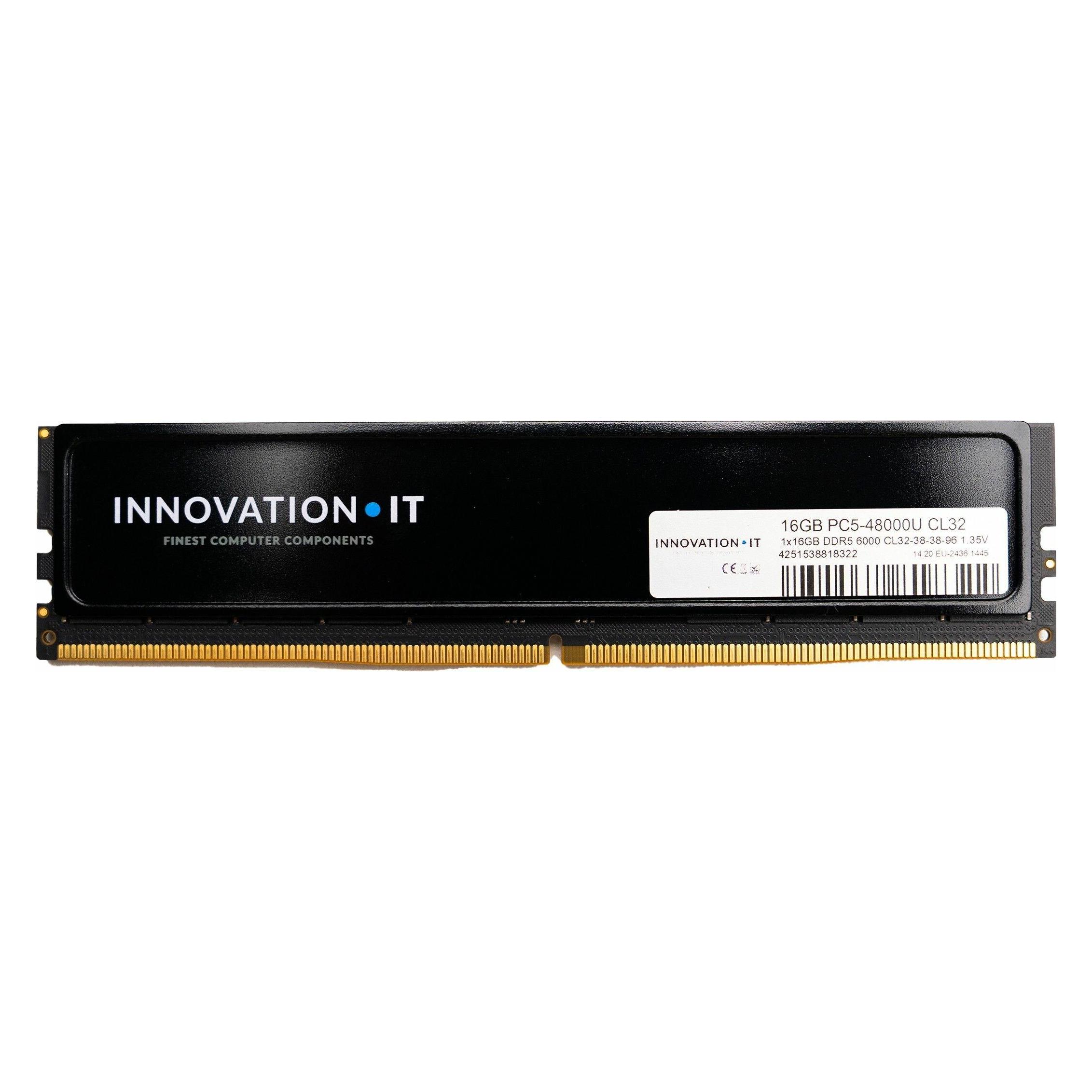 Innovation IT 6000 16GB CL32 1.35V Heatspreader (CL32-38-38-96) (1 x 16GB, 6000 MHz, DDR4-RAM, DIMM) (CL32-38-38-96)