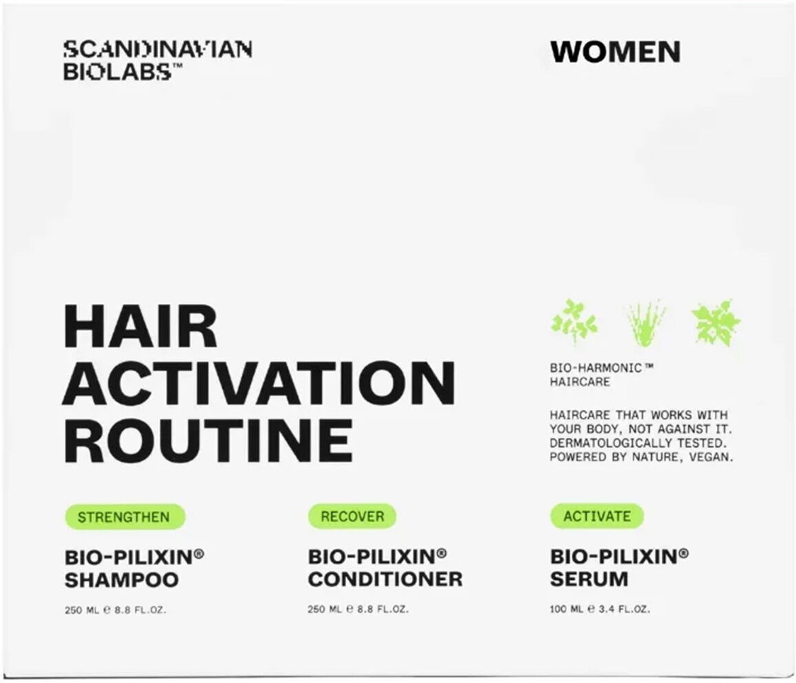 600ml Scandinavian Biolabs Hair Growth Routine Set For Women (Shampoo 250ml + Conditioner 250ml + Serum 100ml)