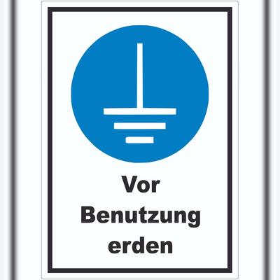 HB-Druck Vor Benutzung erden Aufkleber A2 (420x594mm)