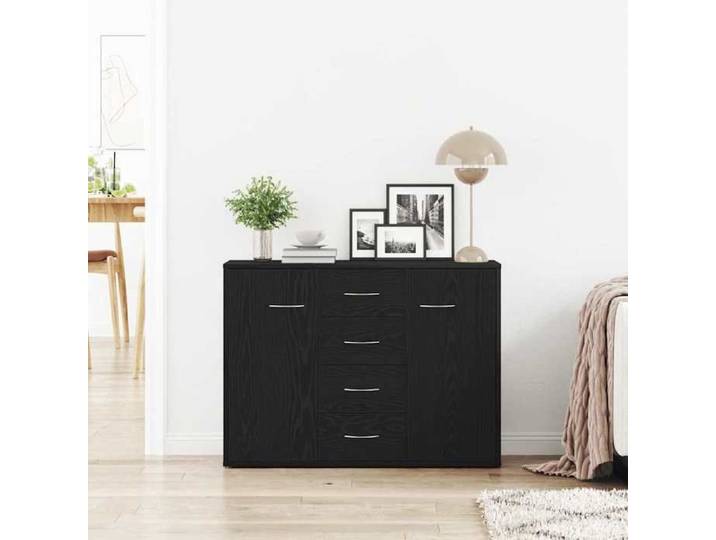 Meuble rangement - Buffet en chêne noir 88x30x64 cm bois d'ingénierie poisd:27.4kg &1273