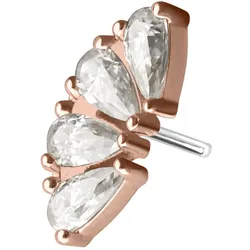14 Karat Gold Aufsatz mit Titan Push Pin MOISSANIT-BOGEN