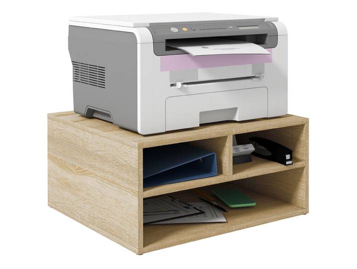 ComfortXL Aktenregal De-14429 3 Fächer für Drucker Holzoptik, Naturfarben, 40x22.5x47 cm, Büromöbel, Büroregale, Aktenregale