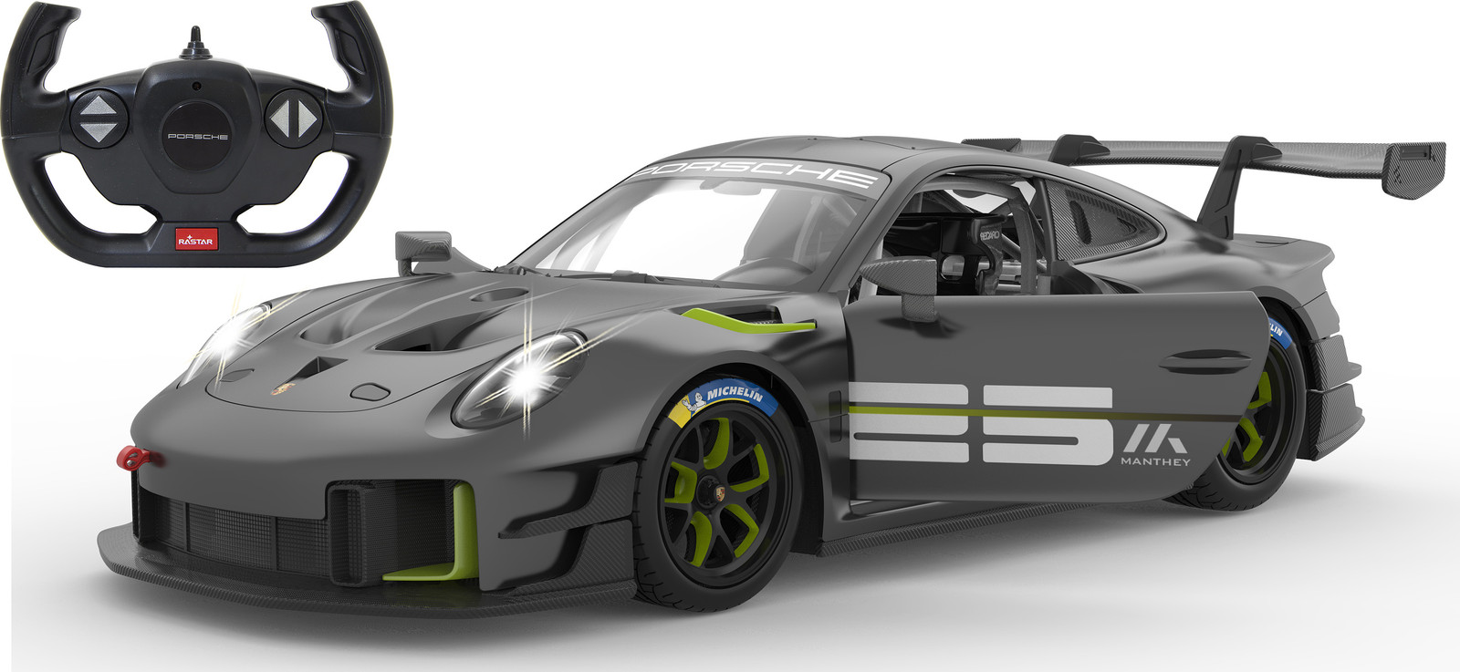 Jamara Germany Porsche 911 GT2 RS Clubsport 25 schaal 1:14 grijs 2,4 GHz met handmatig te openende deuren