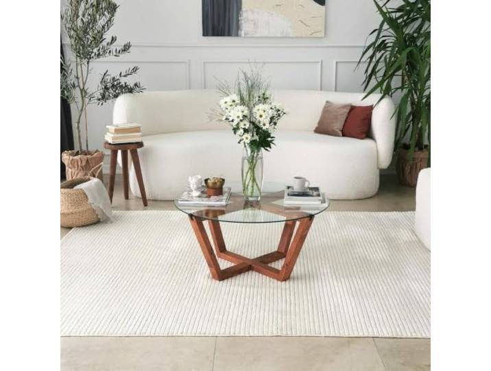 Dmora Couchtisch Arion 75x75x35h cm Braun mit Zeitschriftenfach