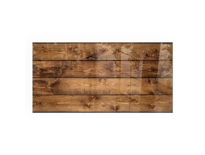 Tulup Kaminbodenplatte 140x70 cm - Holzbrett mit Maserung, Braun, Glas, Rechteckig, 140x70x0.4 cm, Elektrogeräte, Heizgeräte, Elektrokamine