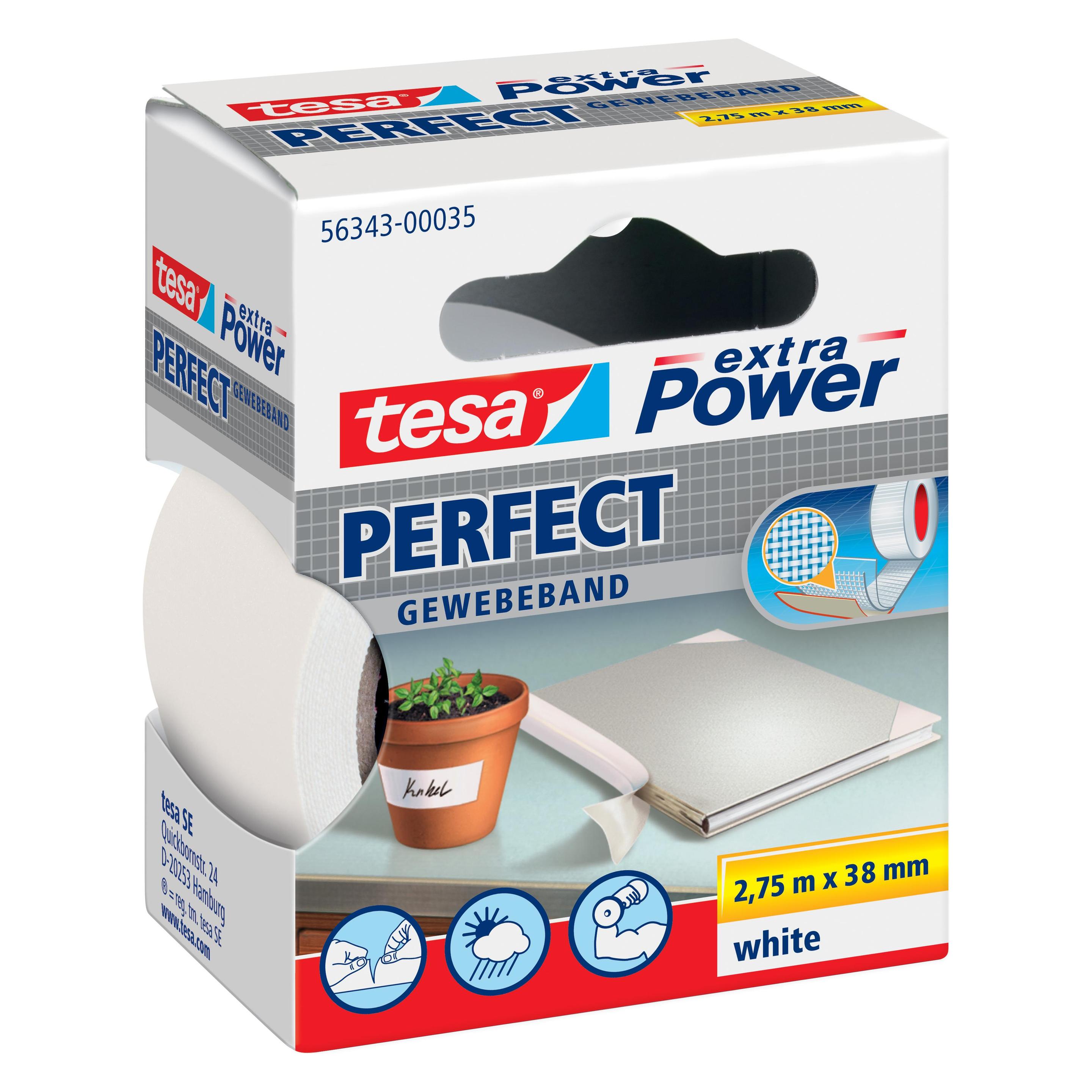 tesa EXTRA POWER PERFECT Gewebeband, gewebeverstärktes Ductape (38 mm) (56343-00035-03)