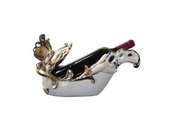 wD7rE5bm6z Weinflaschenhalter Diamantbesetztes Schmetterlings-Weinregal, dekorativer Wein