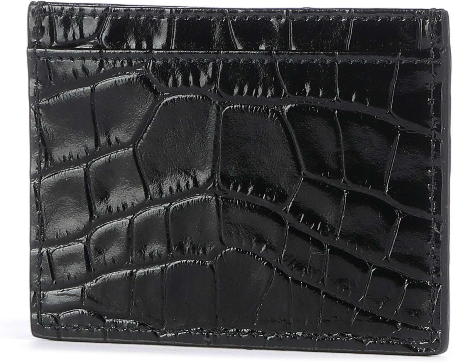 Vivienne Westwood Embossed Croc Kreditkartenetui, schwarz