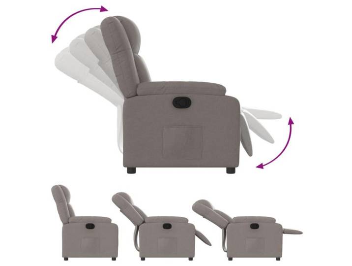 Fauteuil relax - Taupe - Fauteuil inclinable - maximale : 110 kg - Taupe Tissu 77x95x99 cm F7516