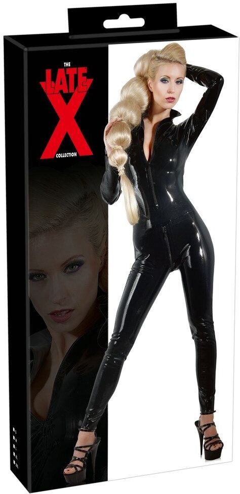 Late X Latex Catsuit Manche longues Noir
