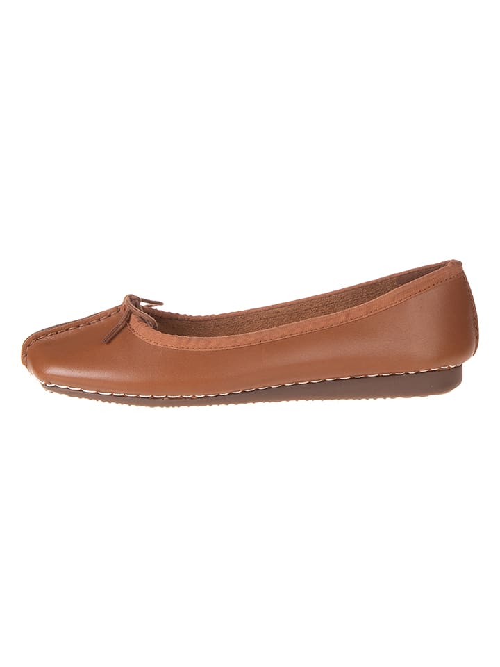 Clarks Leder-Ballerinas "Freckle Ice" in Hellbraun - 36