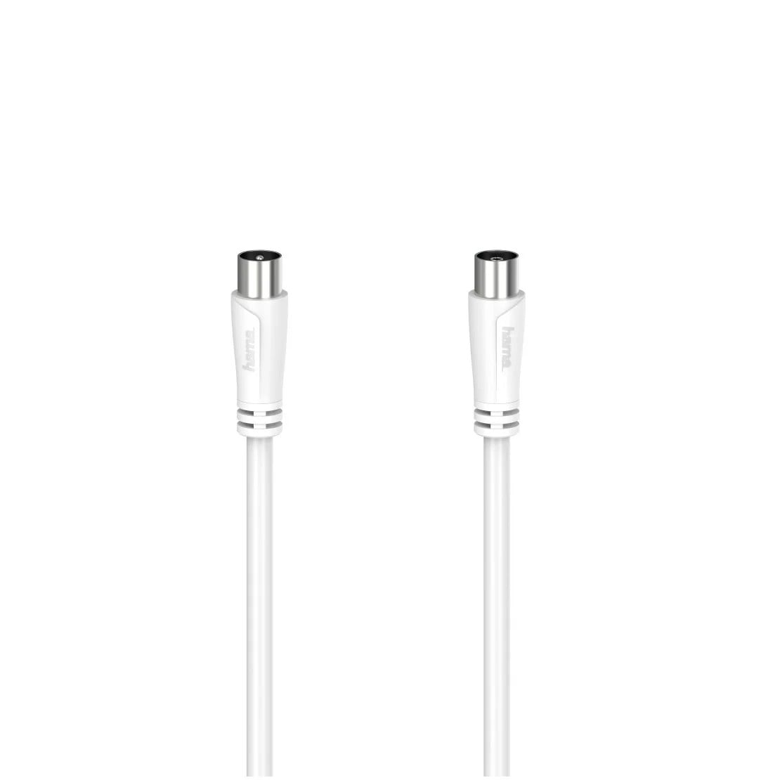 Hama Antennekabel met coax-stekker en coax-koppeling, 5,0 m, 90 dB, Wit