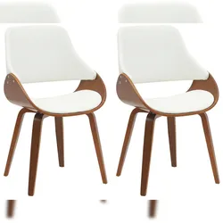 Proregal CHEFGASTRO 2er Set Esszimmerstuhl MINNEAPOLIS HxBxT 86x52x54cm Walnuss/Weiß Küchenstuhl