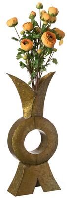 Uniquewise Unique Style Galvanized Gold Metal Design Large Floor Vase for Entryway, Living Room or Dining Room, 28 inTall Rustic Iron