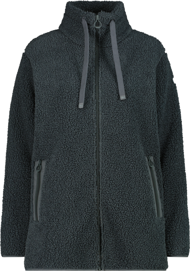 Fleecejacke CMP "WOMAN LONG JACKET", Damen, Gr. 38, schwarz (jungle), Fleece, Obermaterial: 100% Polyester, Jacken Fleecejacke, lange Jackenform, aus Polyester, auch in grossen Grössen jungle 38