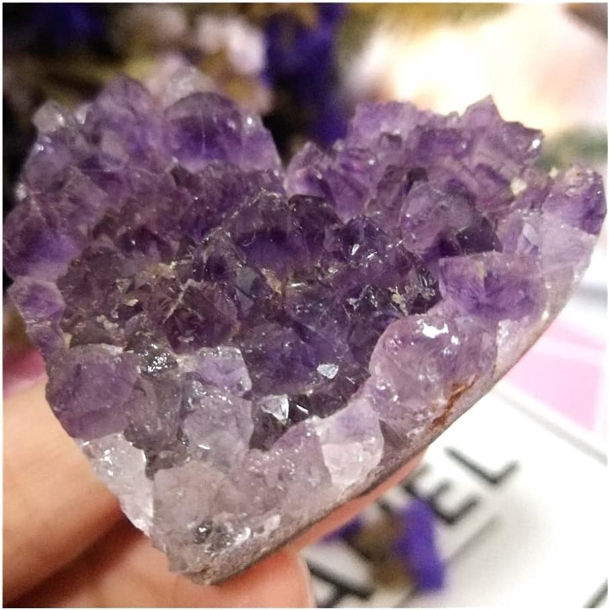 Amethist Hart Kristal Cluster Decoratie - Natuurlijke Paarse Steen - 260g
