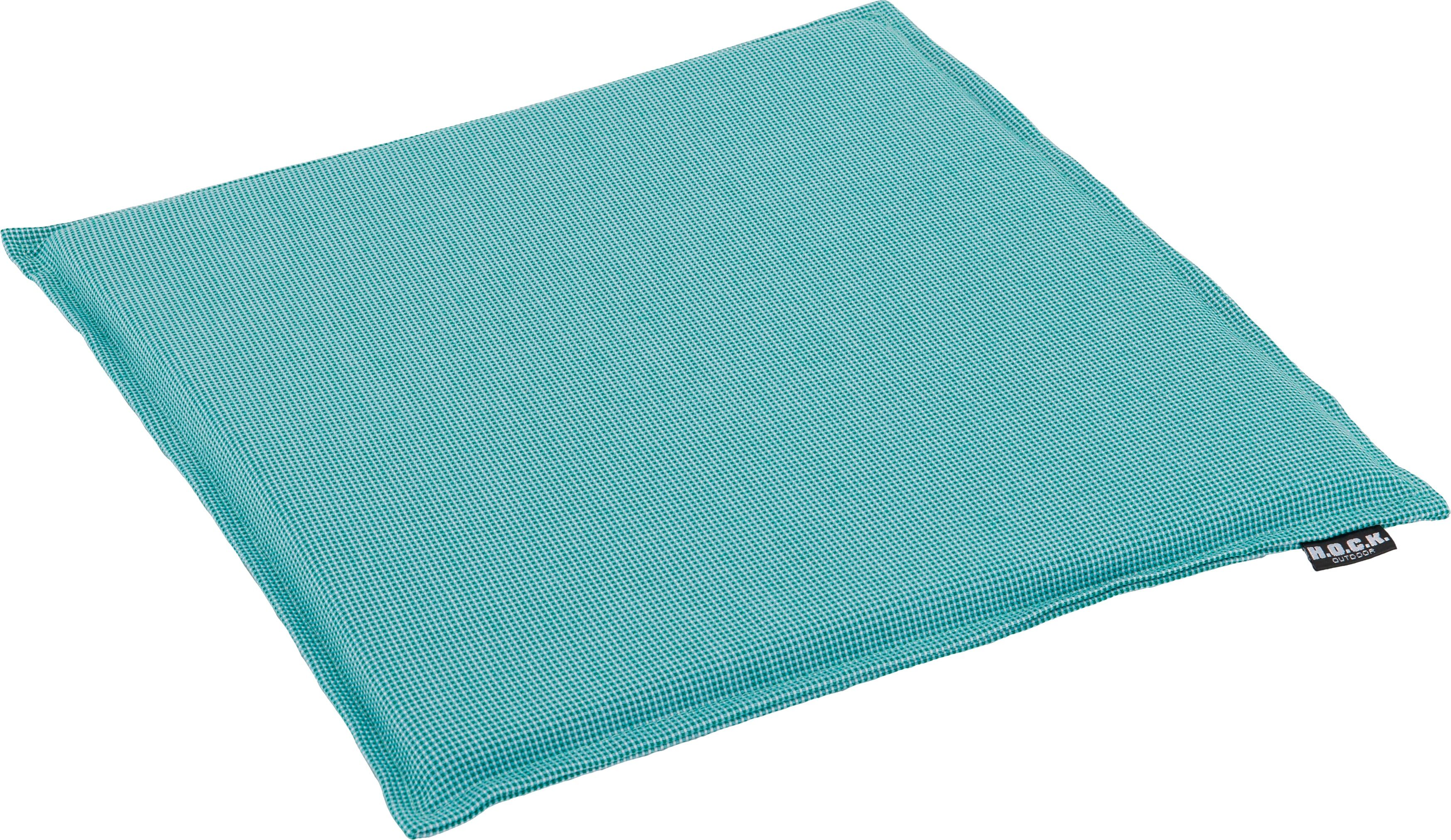 Sitzkissen H.O.C.K. "Sparkle", blau (türkis, turquoise, unifarben), B:35cm H:2cm L:35cm, Polyacryl, Dekokissen_Sitzkissen_Kissenhüllen, Sitzkissen, Outdoor geeignet türkis, turquoise, unifarben B/L: 35cm x 35cm, 2 Stk.