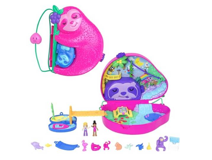 Polly Pocket 2-in-1 Luiaardfamilie Draagbare Compact