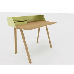 PS 04 Sekretär grünbeige (RAL 1000) Eiche geölt