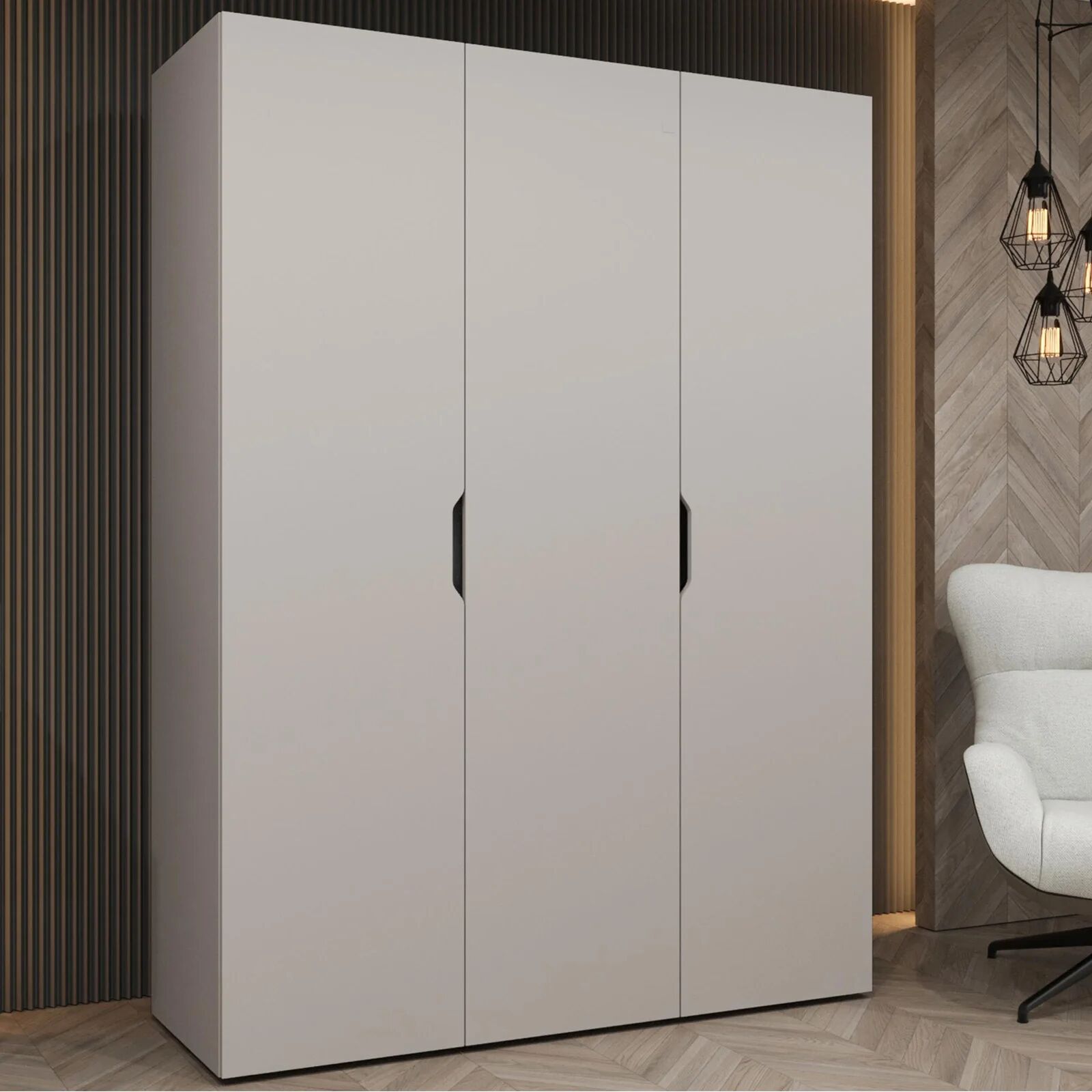 garneroarredamenti Armadio 150x202 cm 3 ante beige cashmere Valencia