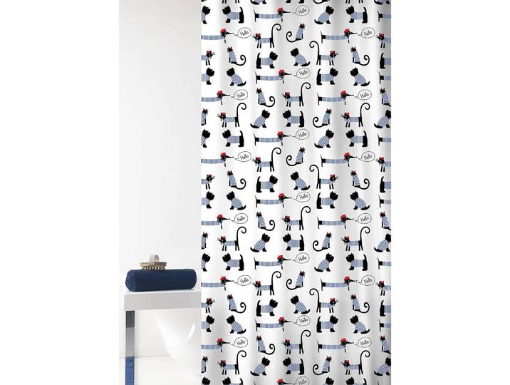 Duschvorhang Hello Polyester PVC Multicolor 180 x 200cm
