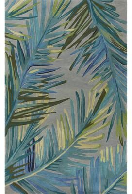 Domani Classics Palm Tree Blues Hand-Tufted Wool Area Rug