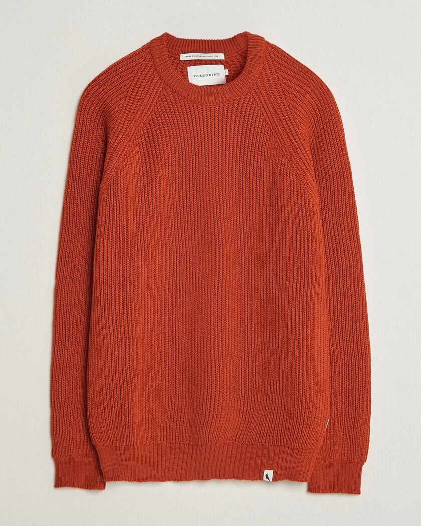 Peregrine Ford Knitted Wool Jumper Orange
