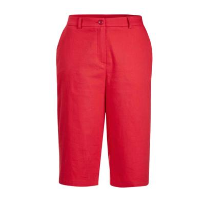 Stoffhose GOLDNER "Kurzgröße Komfortable Sommerhose CARLA", Damen, Gr. 21, K-Gr, rot, Obermaterial: 64% Baumwolle CO. 33% Polyester PES. 3% Elasthan EL., gerade, Hosen Stoffhose, angenehme Beinweite