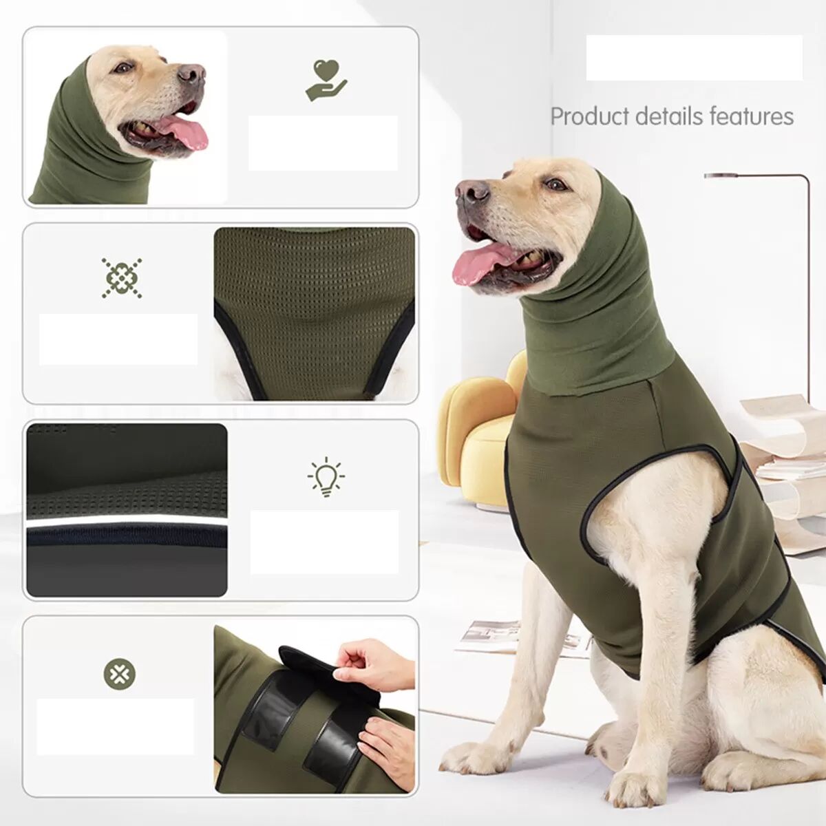 INF Hunde Angstberuhigungsweste - Wirksame Linderung bei Stress und Gewitterangst XL Grün