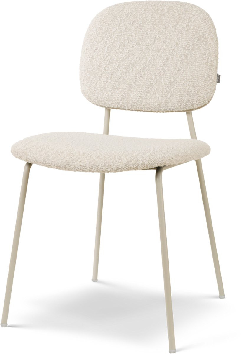 Nolon Jasmijn Eetkamerstoel - Bouclé - Beige - Japandi stijl