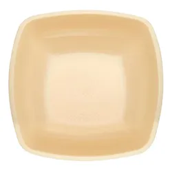 MONOUSO - Wiederverwendbare Robuste Teller PP Tiefe Creme "Square" 18cm (25 Stück)