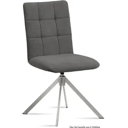 ESSZIMMERSTUHL drehbar (6er-Set) Drucie 47x91x60 Edelstahl/Grau
