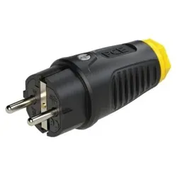 PCE 0512-se Taurus2 Vollgummi-Stecker nat IP54 (schwarz/gelb) 0512se