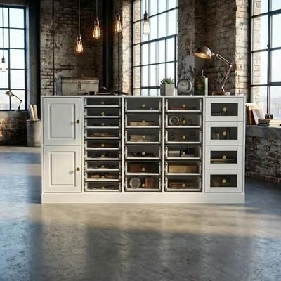 Timechee Large Nail Storage Cabinet with Clear Acrylic Drawers, Nail Polish Organizer Display Cabinet for Nail Tech, Salon, Beauty Room