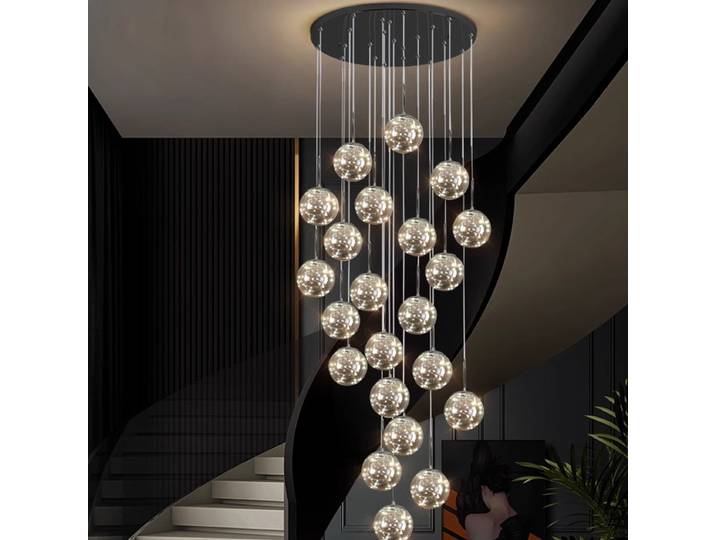 Lampe suspendue moderne pour escalier, lampe suspendue pour salon, plafonnier, éclairage intérieur, luminaires à commande intelligente.