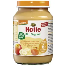 Holle Apfel & Banane mit Aprikose Früchtezubereitung bio