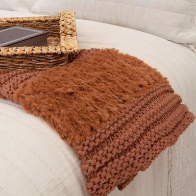 American Heritage Textiles Plush Knit Throw Blanket 50 x 60, 50 x 60, Rust