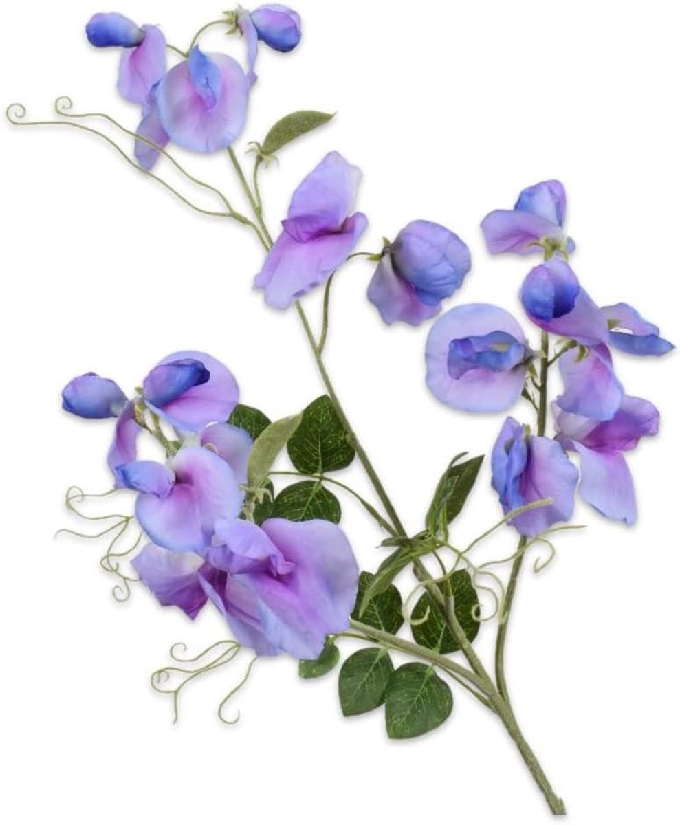 Paarse Kunstbloem Lathyrus Tak - Zijdebloem Decoratie - 73 cm
