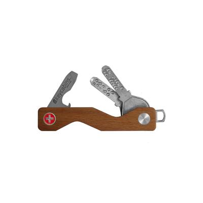 Schlüsselanhänger KEYCABINS "Wood S3", Damen, braun (eichefarben), Holz, Basic, Schlüsselanhänger Schlüsselanhänger, SWISS made