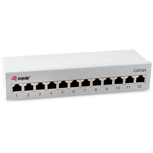 Equip Patchpanel 12x RJ45 Cat6A FTP 1HE Premium hellgrau