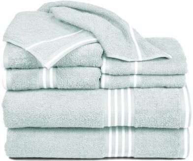 Lavish Home 8PC Bathroom Towels Set 575GSM 100% Cotton with 2 Bath Towels, 2 Hand Cloths, 2 Wash Cloths, and 2 Fingertip Fabric