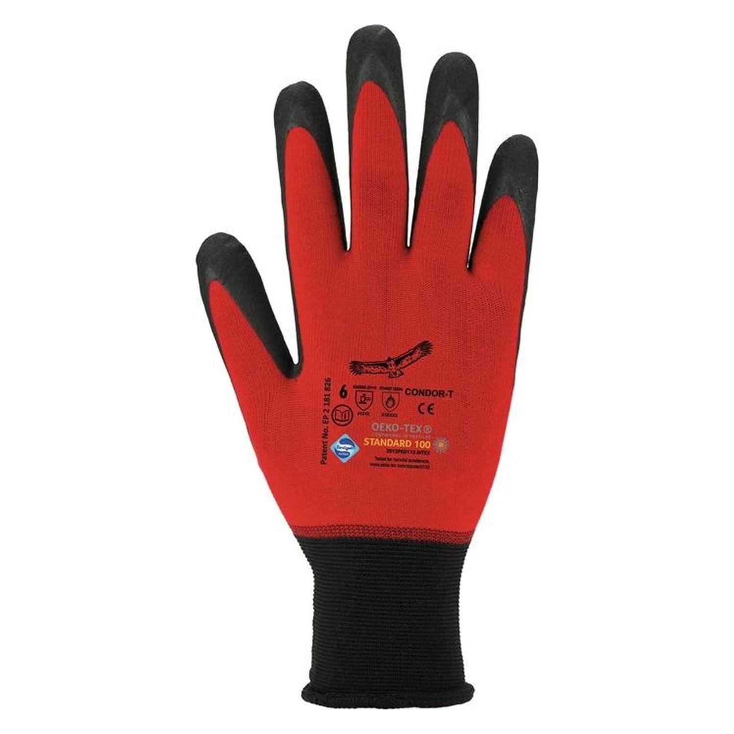 Asatex Handschuhe Condor Grösse 10 rot/schwarz EN 388 EN 407 PSA-Kategorie II (10) (CONDOR-T/10)