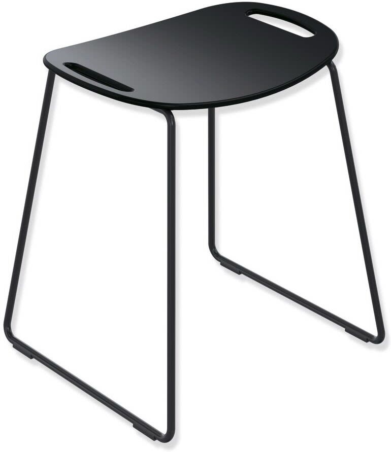 HEWI Serie 950 Duschhocker, Accessoires, 950.51.30060 CV, schwarz tiefmatt/schwarz matt