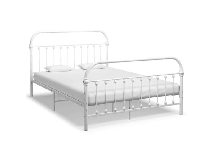 YNGBHFNOP Metallbettgestell Elegantes Design 140 x 200 cm Weiß Bettgestell Weiß Metall 140x200 cm Stabiler Bettrahmen mit Lattenrost für Schlafzimmer, robustes Metallbett ohne Kopfteil,