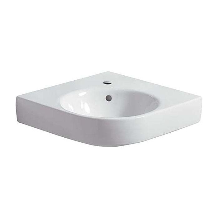 Geberit Waschtisch Renova Compact 226150600 weiss, KeraTect, Schenkellänge 50cm, Eckmodell