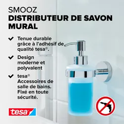 tesa® 40323-00000-00 Seifenspender - Metall chrom/Glas