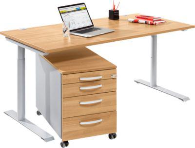 Komplettset Modena Flex, Schreibtisch B 1600 mm, höhenverstellbar